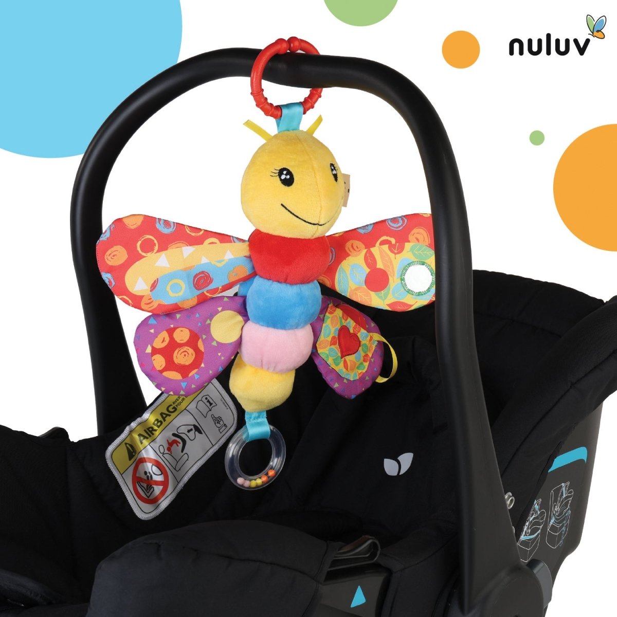 Nuluv Butterfly- Soft toy crinkle and teether - NU-I-0009