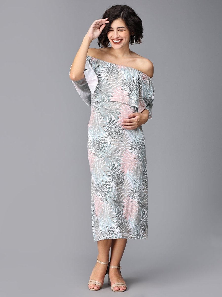 Oasis Tropical Maternity and Nursing Dress - DRS-FLPR-S