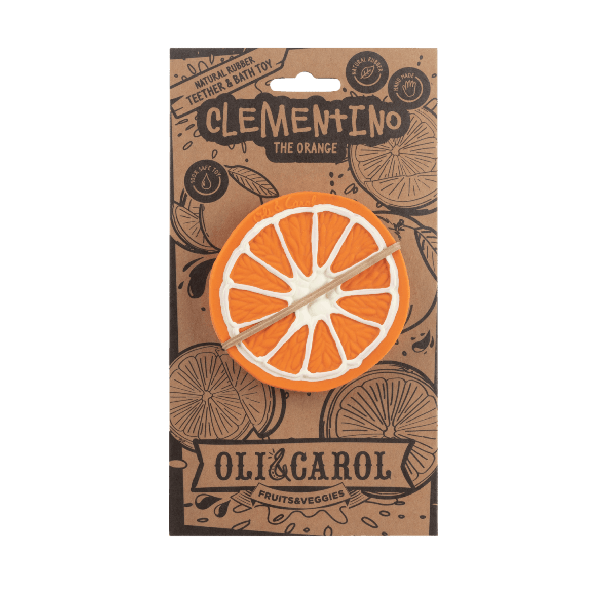 Oli & Carol Clementino The Orange Natural Rubber Teether - L_C_ORANGE
