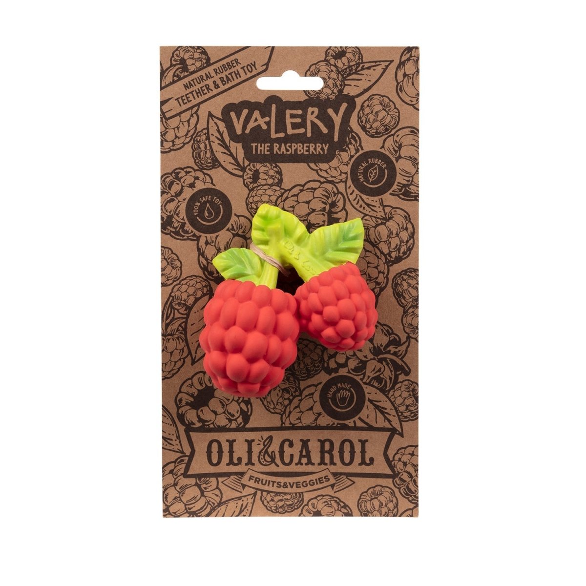 Oli & Carol Valery The Raspberry Natural Rubber Teether - L_RASPBERRY