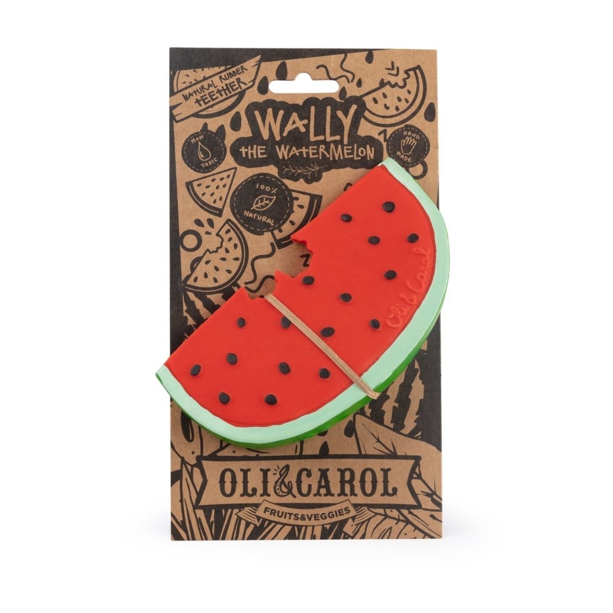 Oli & Carol Wally The Watermelon Natural Rubber Teether - L_WALLY