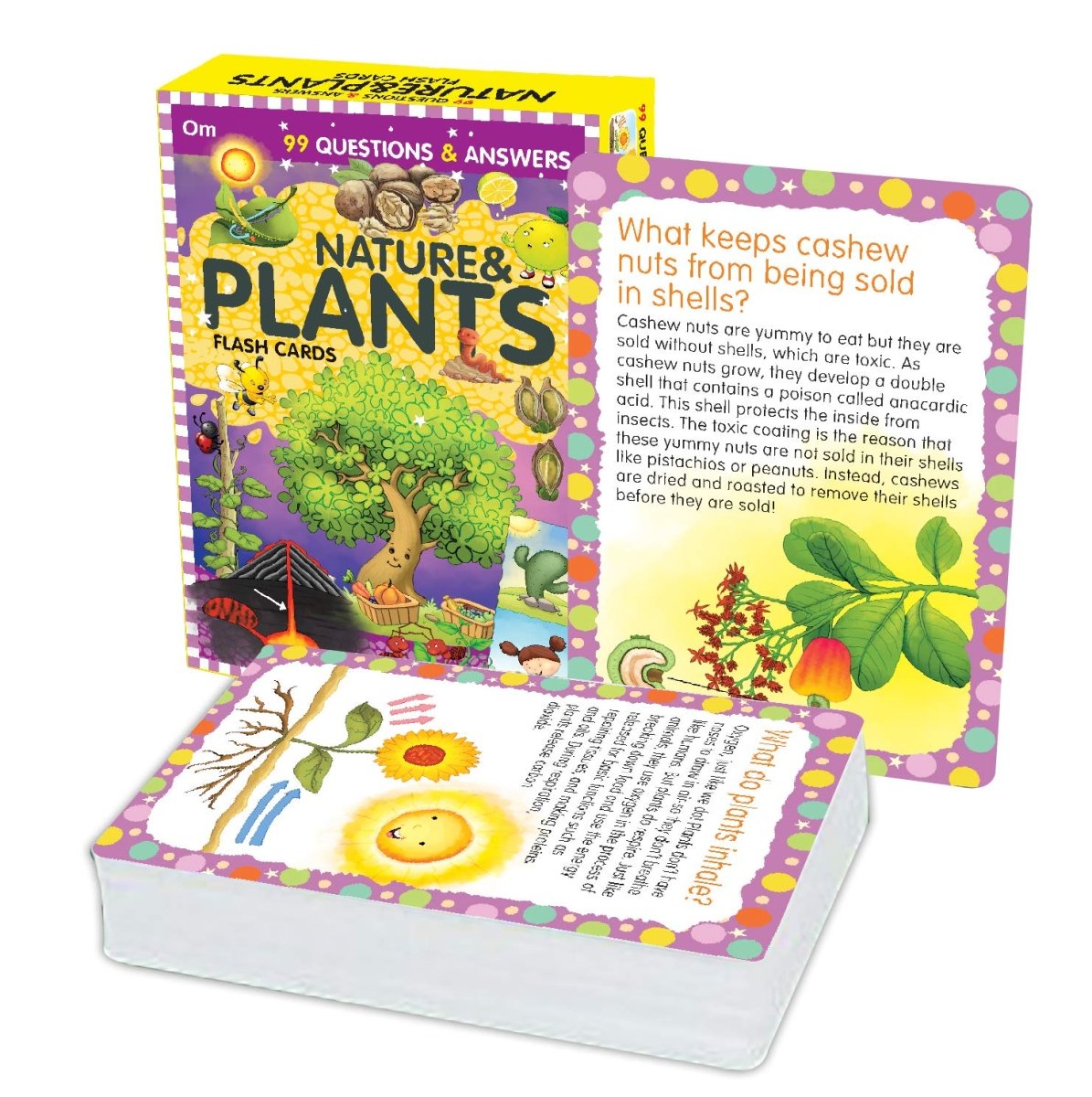 Om Books International 99 Questions and Answers Natures and Plants Flash Cards - 9789352769179