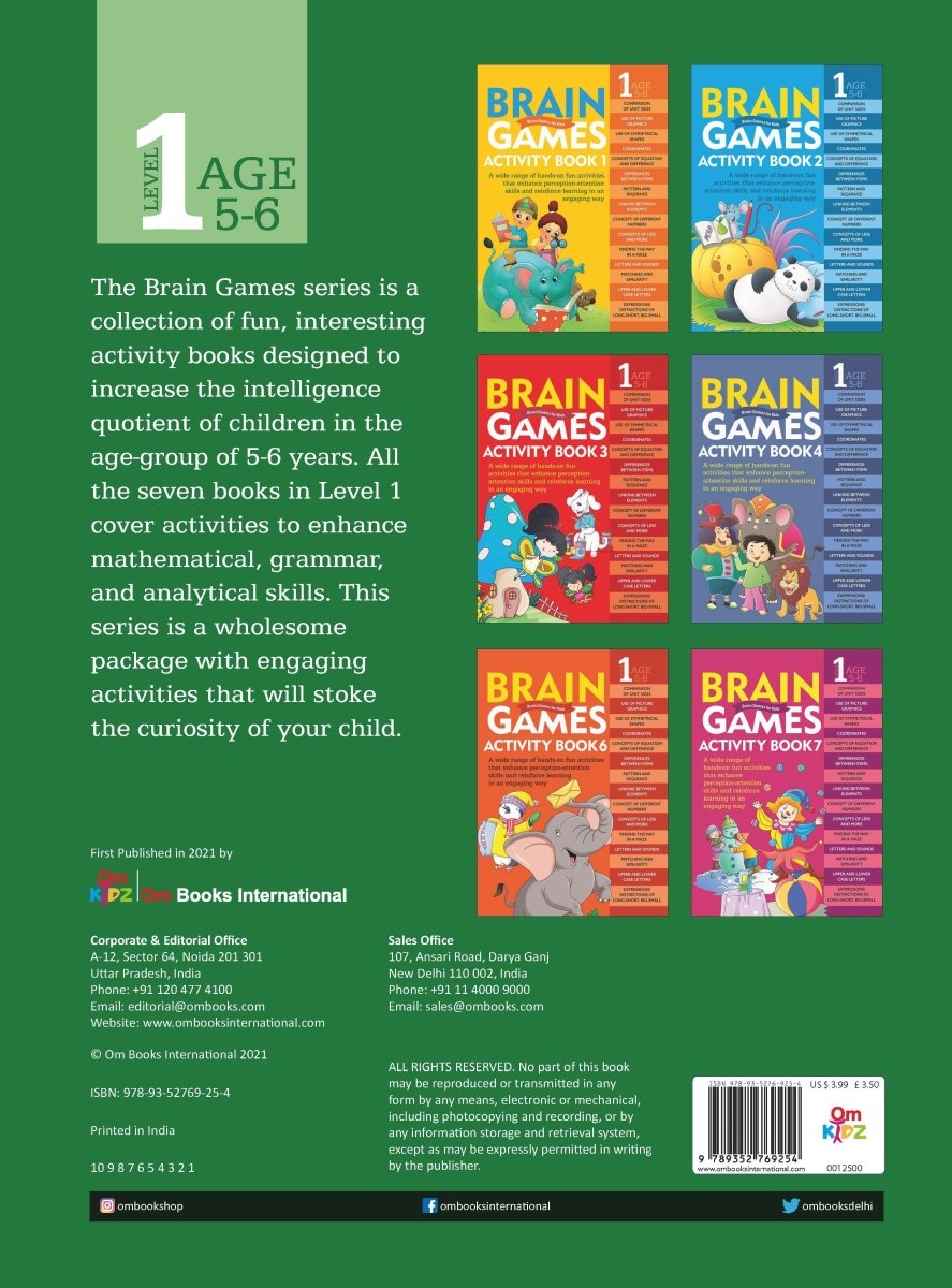 Om Books International Brain Games Activity Book Level 1 : Book-5 - 9789352769254