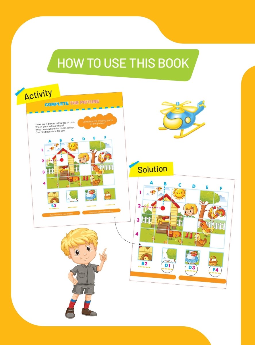 Om Books International Brain Games for Kids : Brain Games Activity Book Level 1 : Book-1 - 9789352769216