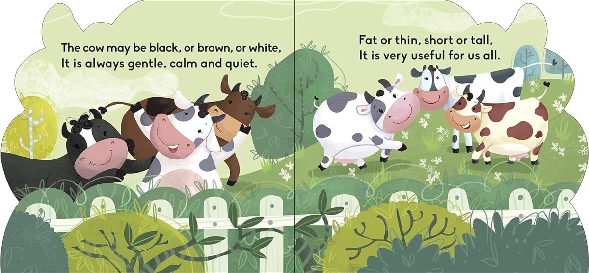 Om Books International Cow ( Animals and Birds )- Cutout Board Books - 9789353761103