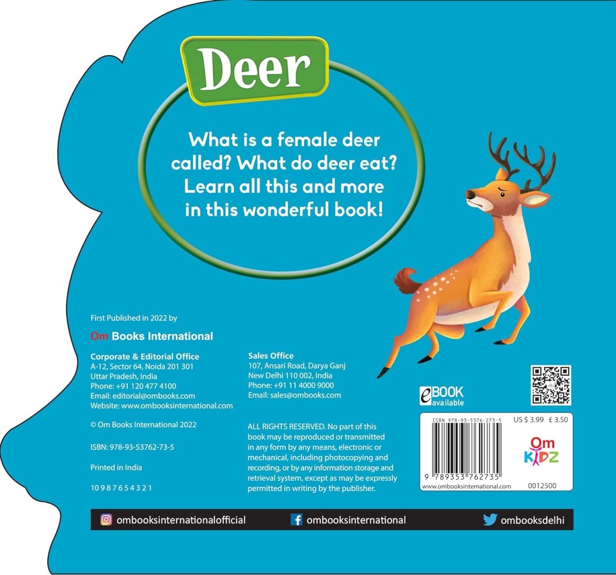 Om Books International Deer (Animals and Birds) Cutout Board book - 9789353762735