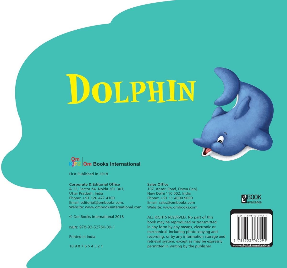 Om Books International Dolphin ( Animals and Birds )- Cutout Board Books - 9789352760091