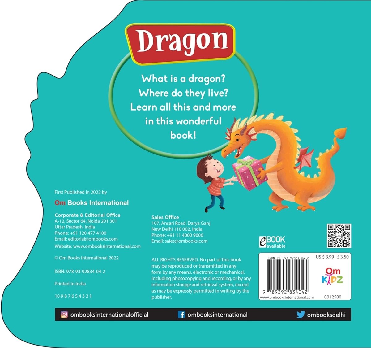 Om Books International Dragon (Animals and Birds)- Cutout Board Books - 9789392834042