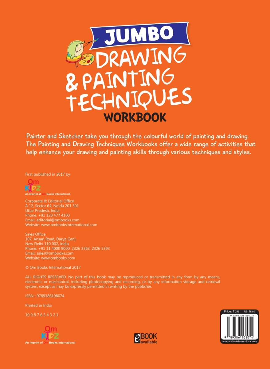 Om Books International Drawing & Painting : Jumbo Drawing & Painting Techniques Workbook - 9789386108074