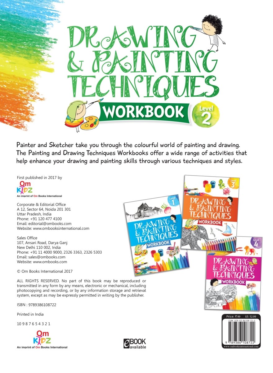 Om Books International Drawing & Painting Techniques Workbook Grade 2 - 9789386108722