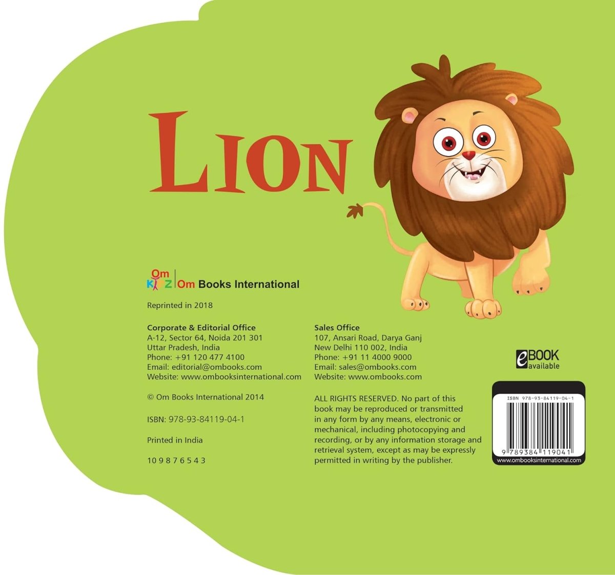 Om Books International Lion ( Animals and Birds )- Cutout Board Books - 9789384119041