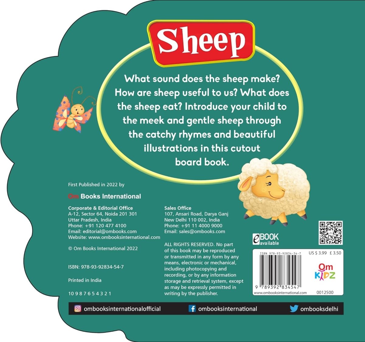 Om Books International Sheep ( Animals and Birds ) Cutout Board Books - ‎ 9789392834547