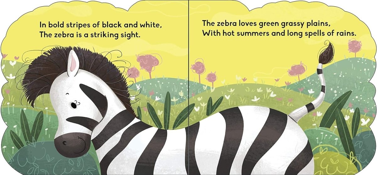Om Books International Zebra ( Animals and Birds )- Cutout Board Books - 9789353761127