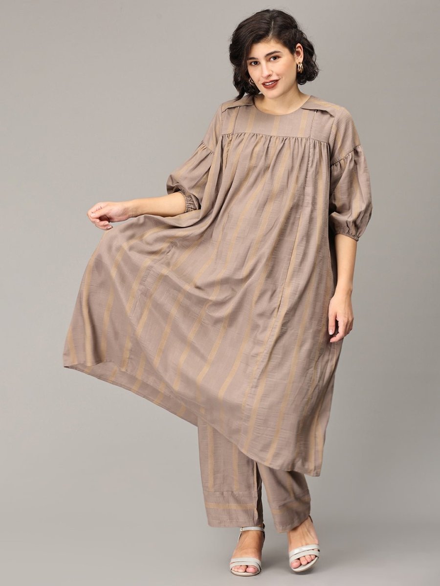 Over The Taupe Maternity And Nursing Co Ord Set - MEW-SK-TAU-S