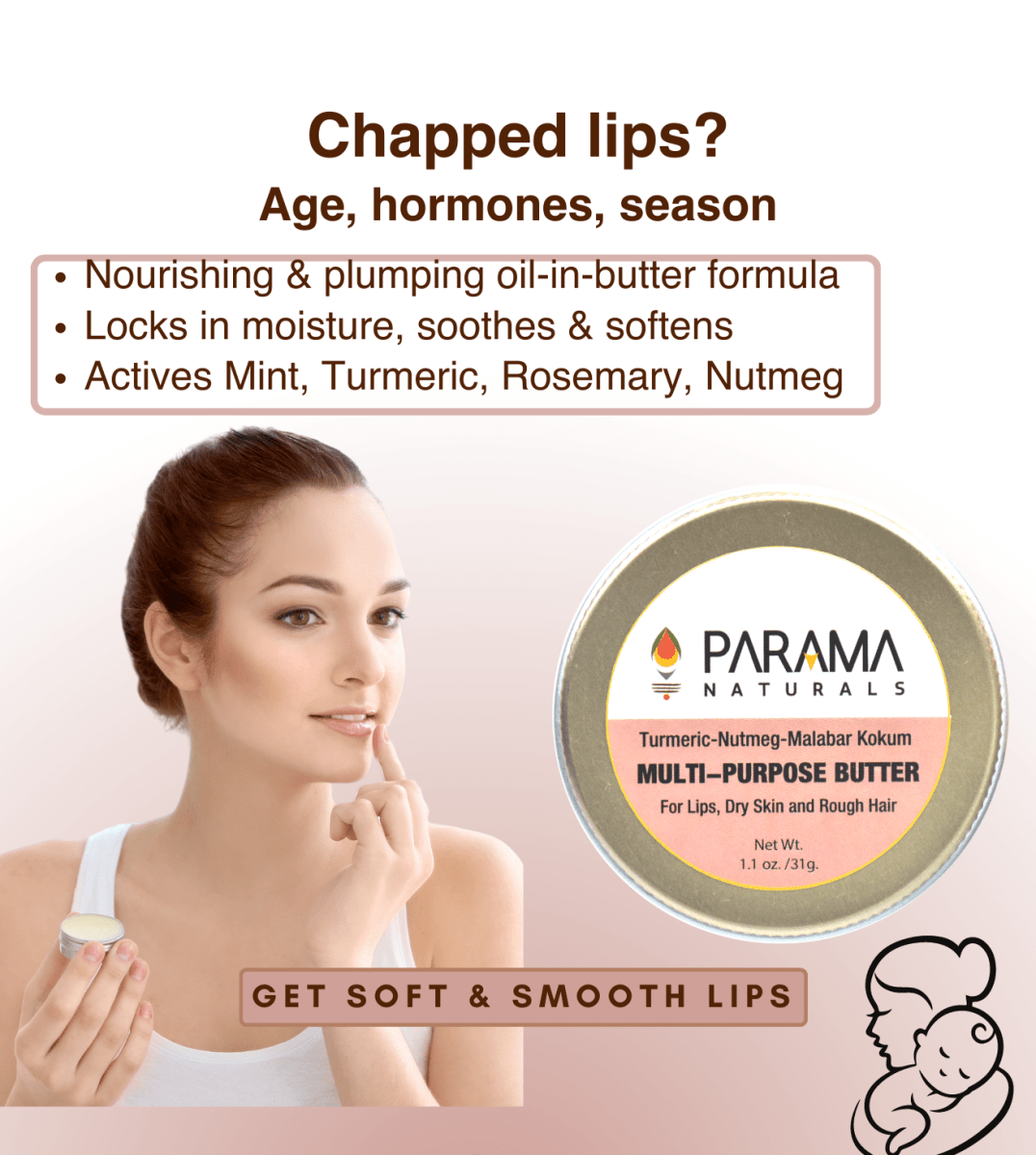 Parama Naturals Multipurpose Butter (Lip-Face-Body-Hair)- 31g - 42225