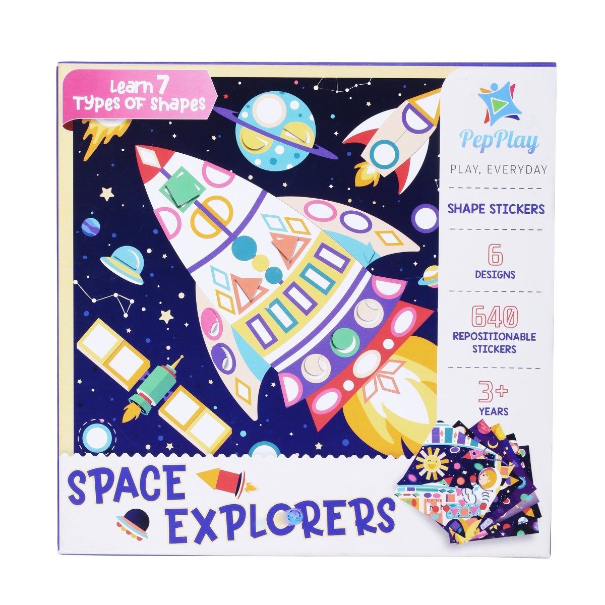 PepPlay Educational Shape Sticker- Space Explorers (7 Types of Shapes Learning Set ) - PP20603