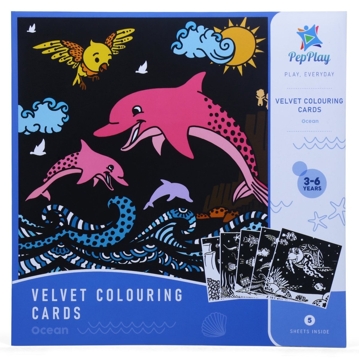 PepPlay Velvet Colouring Cards- Ocean Theme - PP20101