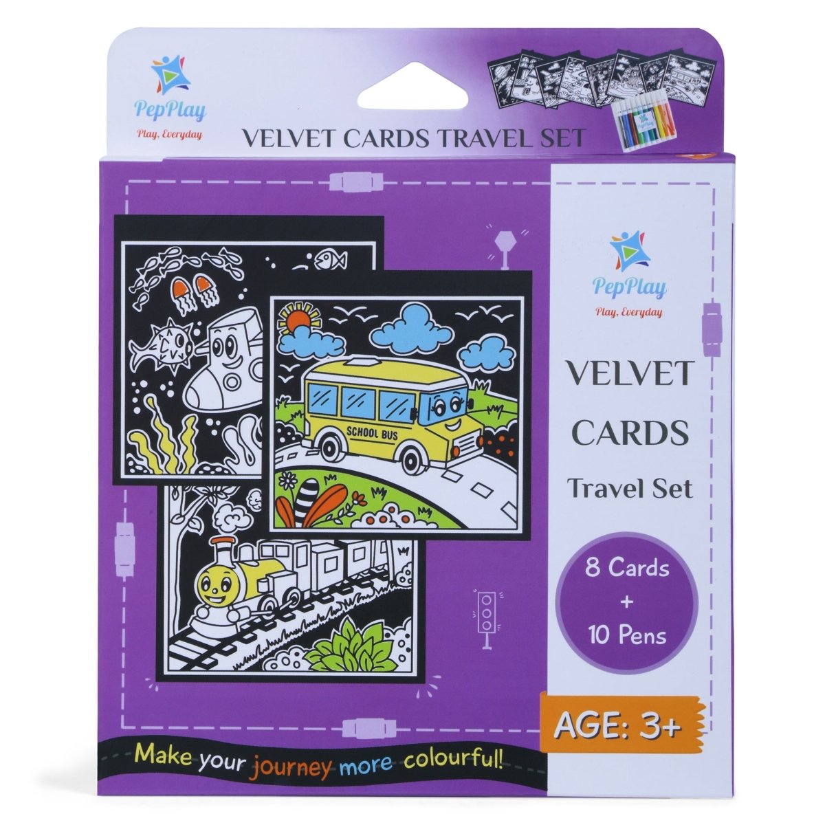 PepPlay Velvet Colouring Cards – Travel Theme Set - PP20103