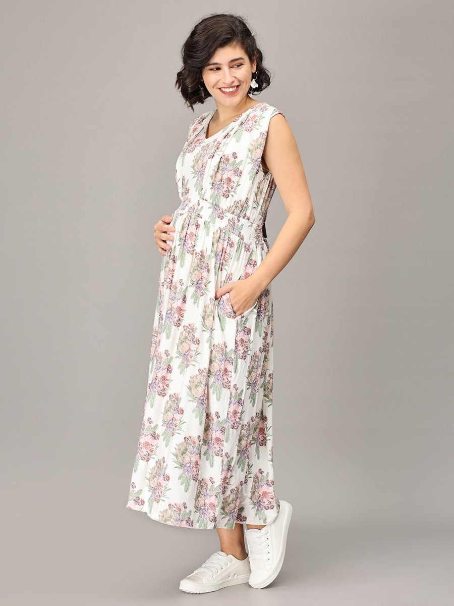Pina Colada Maternity And Nursing Dress - DRS-SD-WTF-S