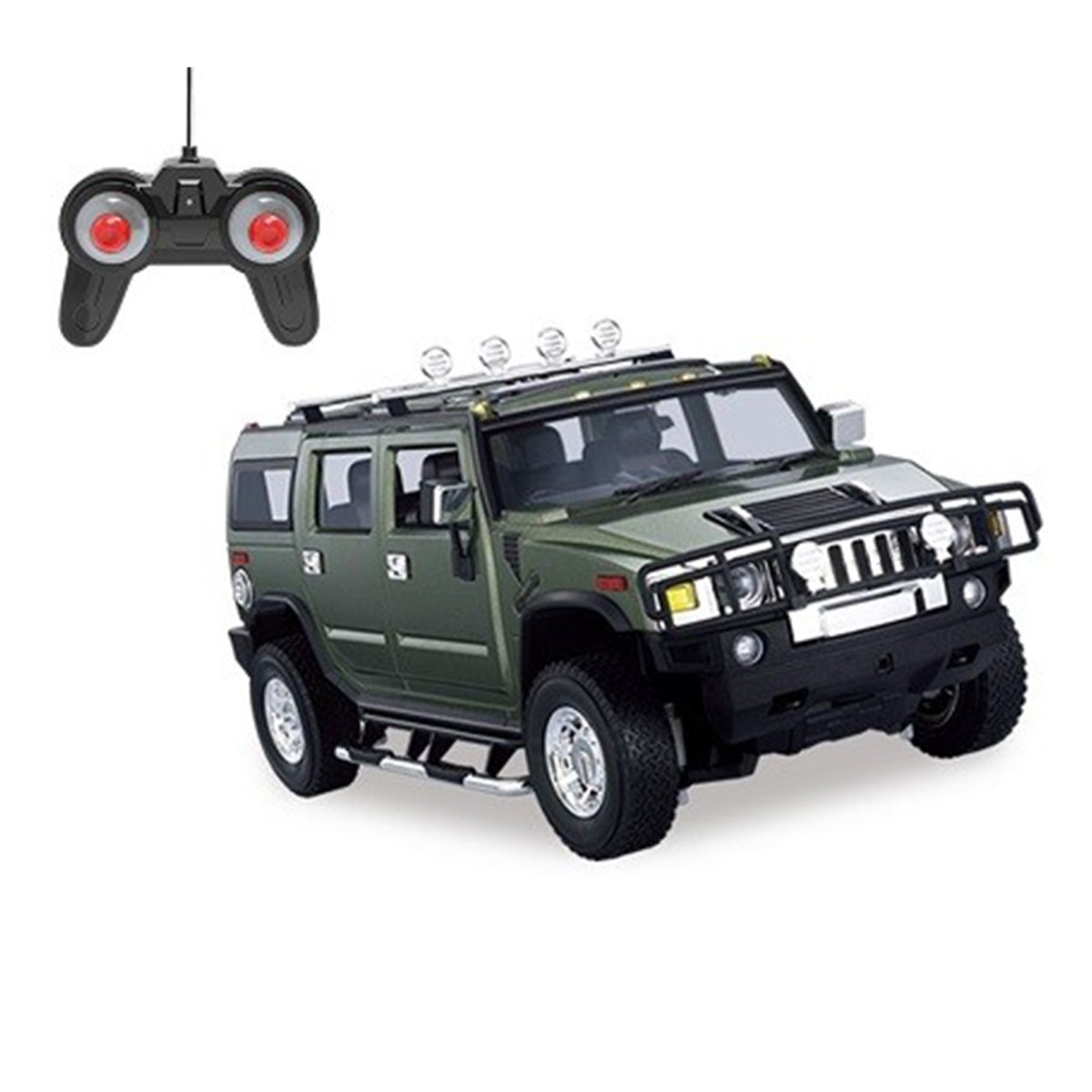 Playzu Remote Control Car Series, Army Vehicle R/C- Green - 27020-U-G