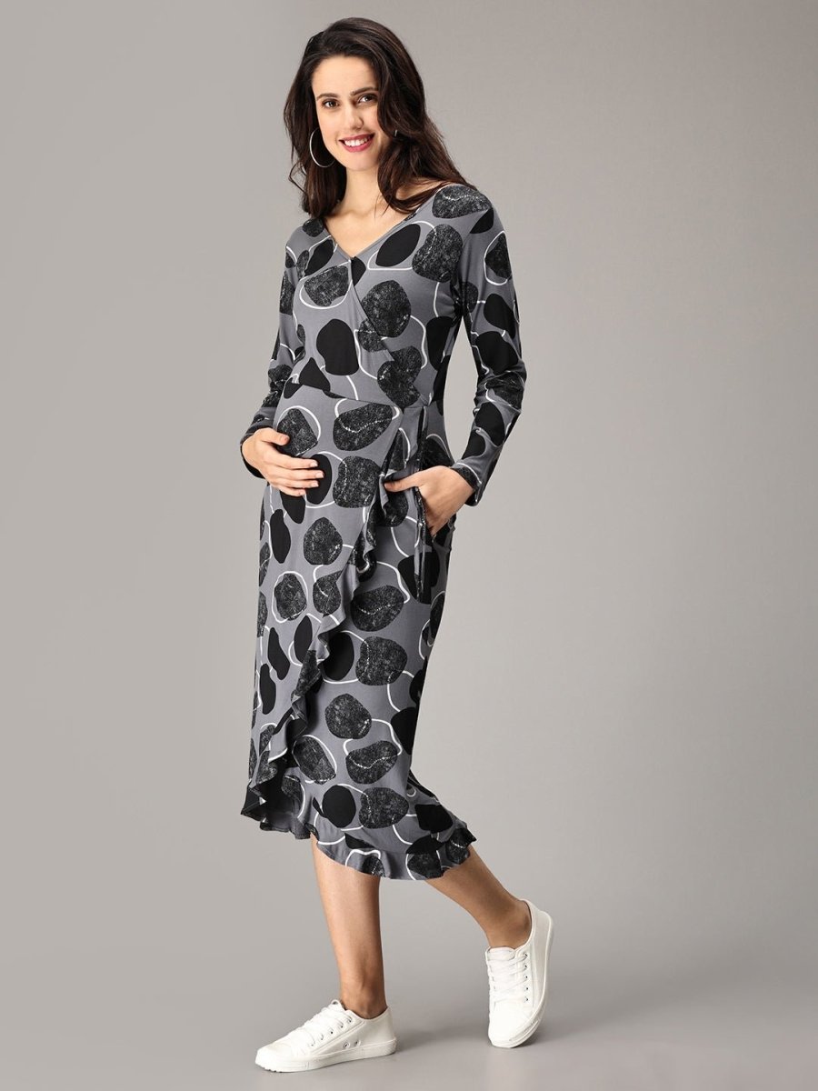 Pret-a-Potion Wrap Maternity and Nursing Dress - DRS-SD-BLMWR-S