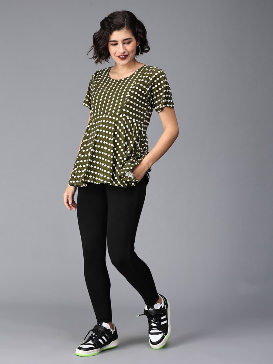Pretty Edgy Maternity And Nursing Top - MAT-SD-GNF-S