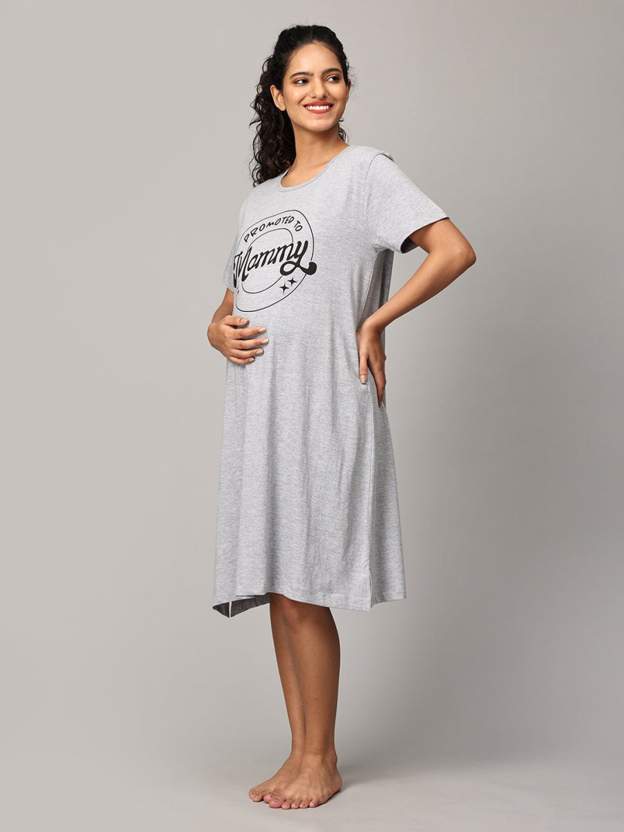 Promoted To Mummy Oversized Maternity T shirt Dress - NW-SC-PRMTM-S
