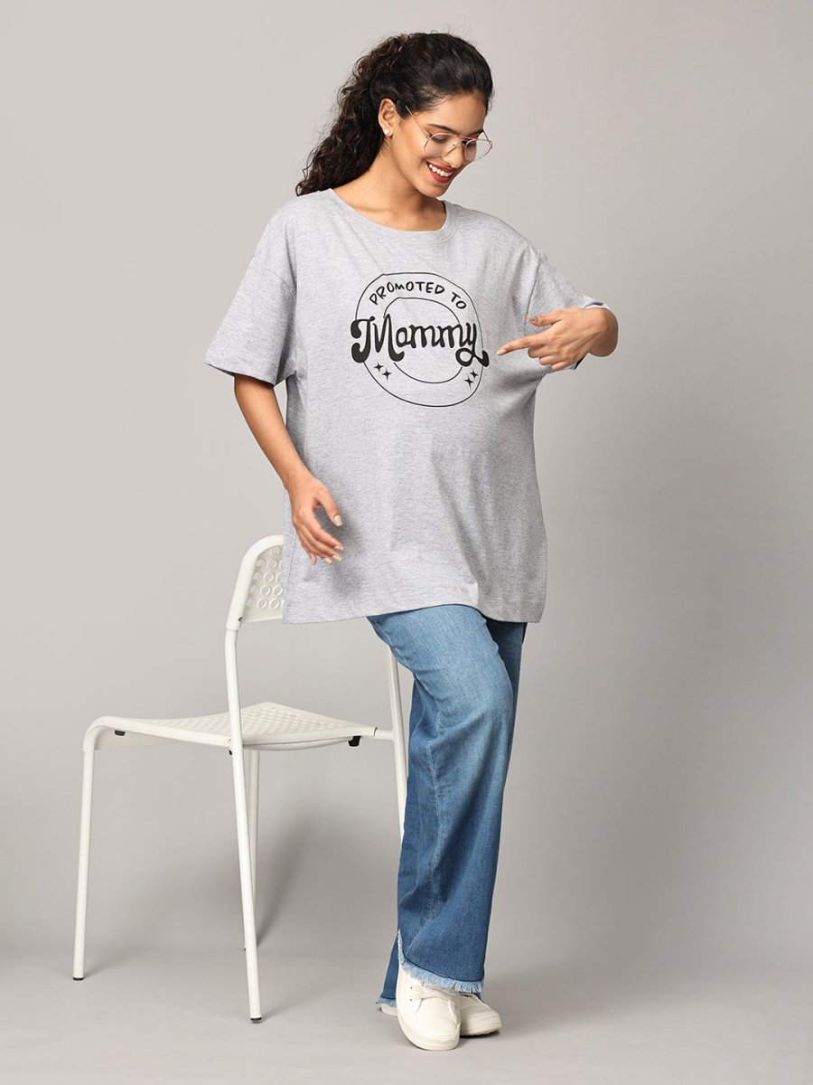 Promoted To Mummy Oversized Mumma T shirt - MAT-SC-PMOV-S