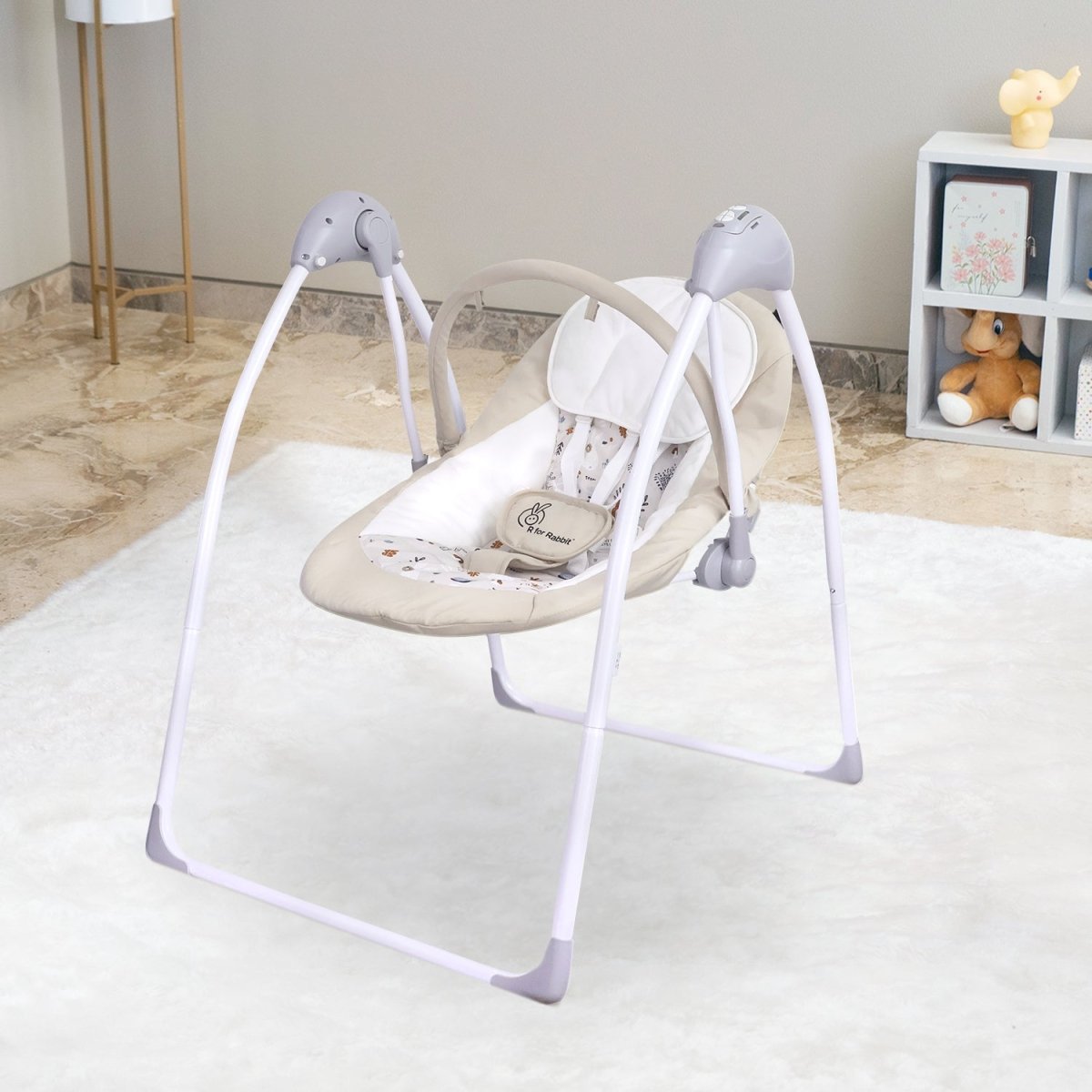 R for Rabbit Snicker Automatic Baby Swing- Beige - SWSNBE02