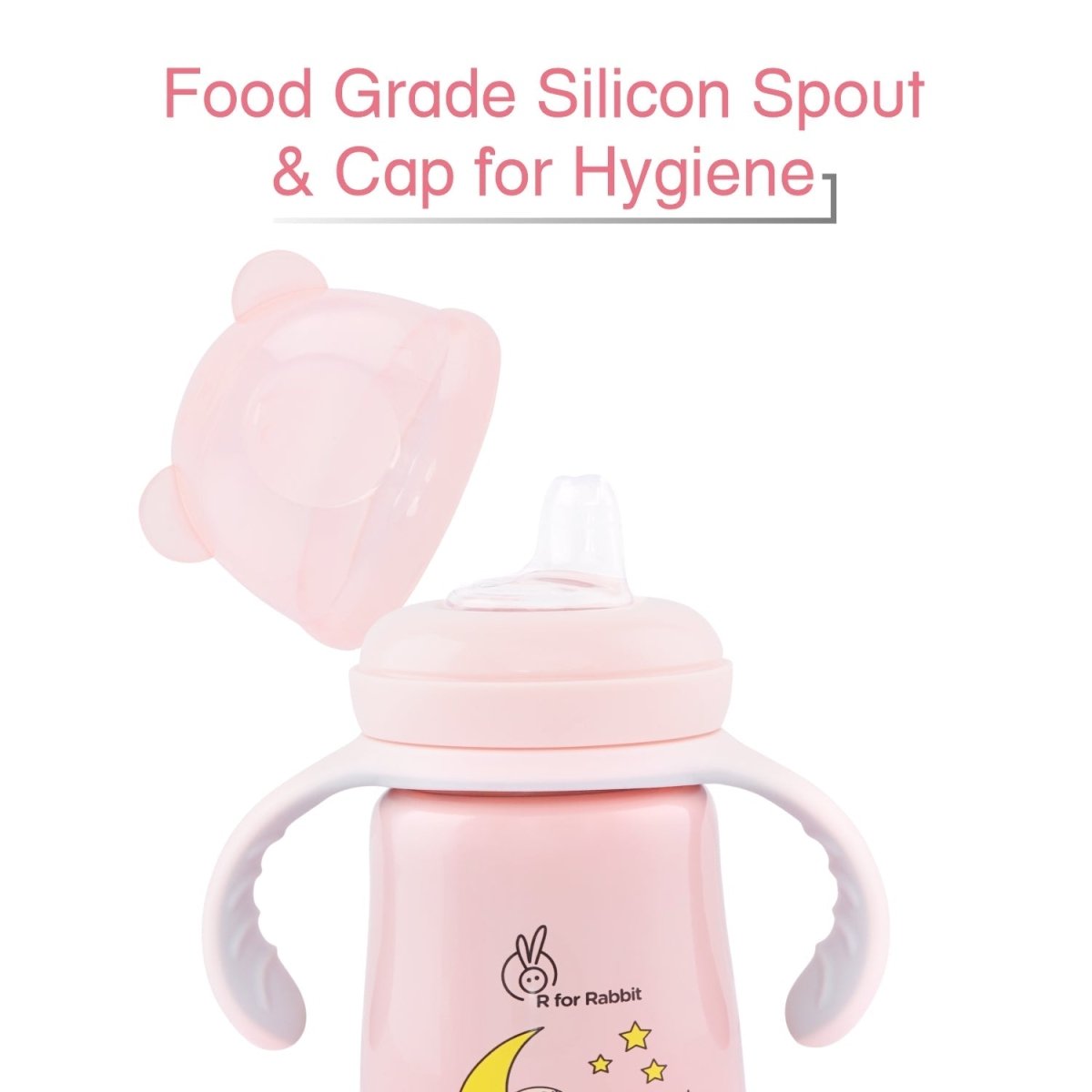 R for Rabbit Steebo Crescent Spout Cup- Pink - SCSBP240