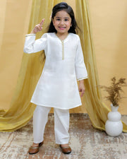 Regal White Girls Kurta Pajama
