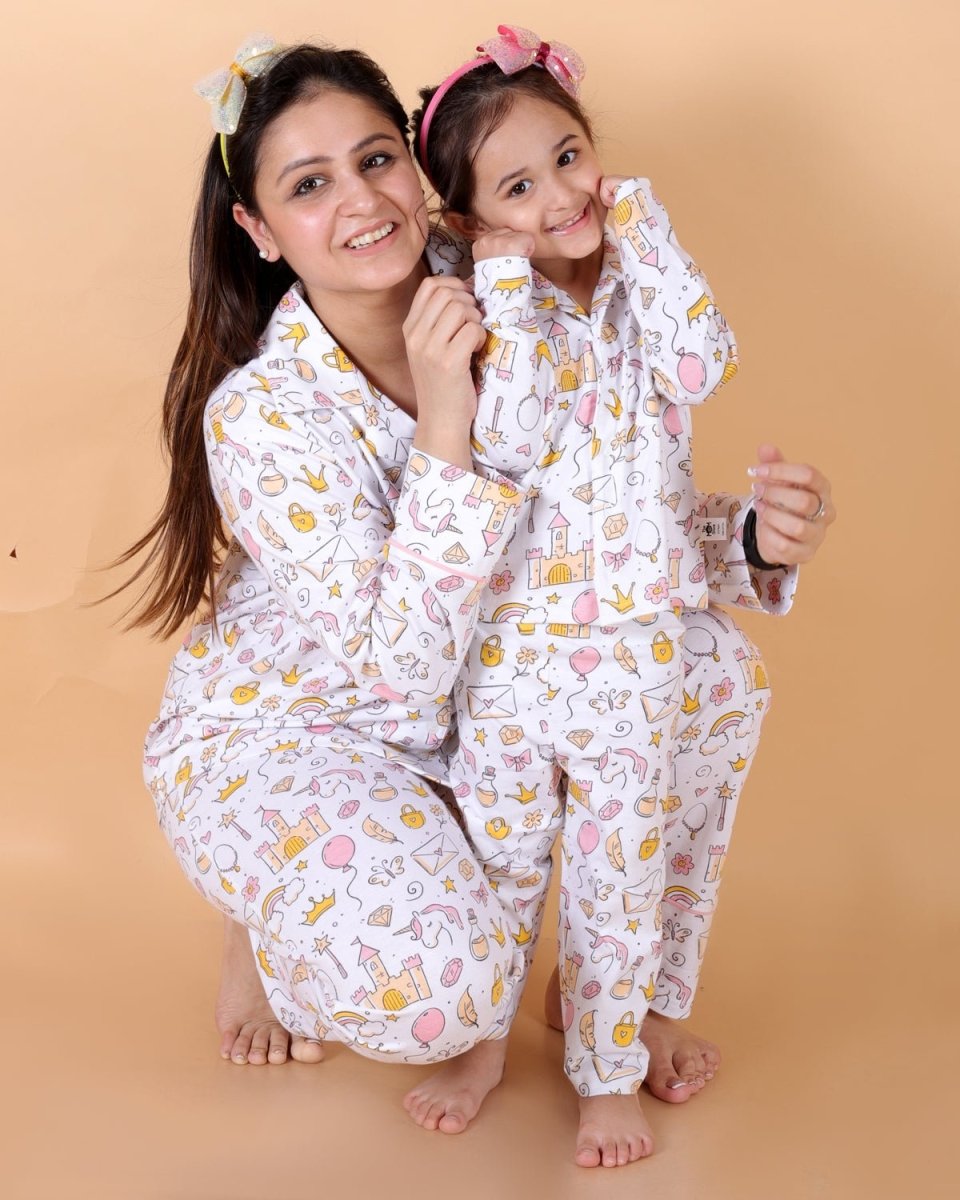 Set Of 2: Fairy Princess Matching Pajama Set For Mom And Baby