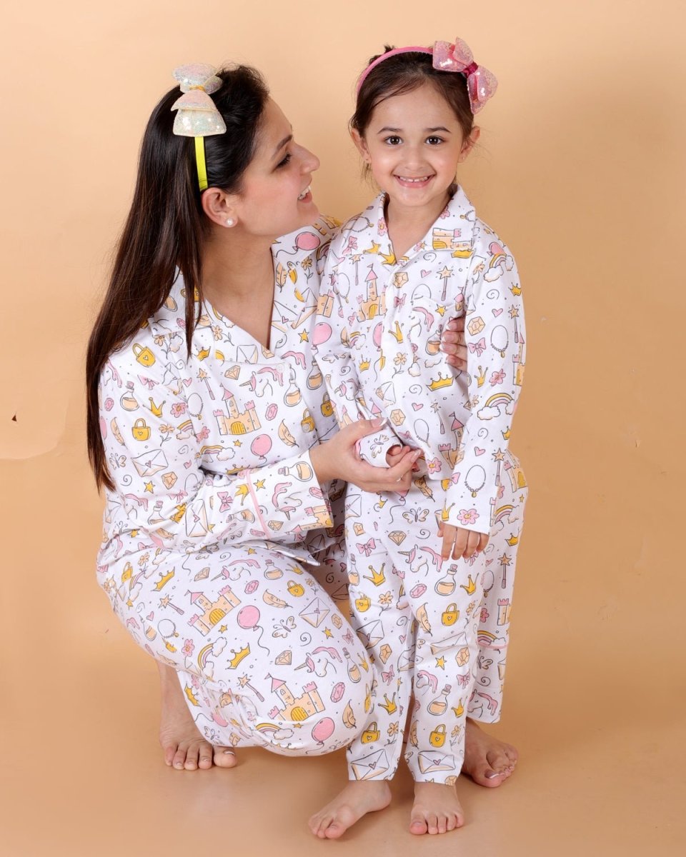 Set Of 2: Fairy Princess Matching Pajama Set For Mom And Baby - TWN2-FRYPNC