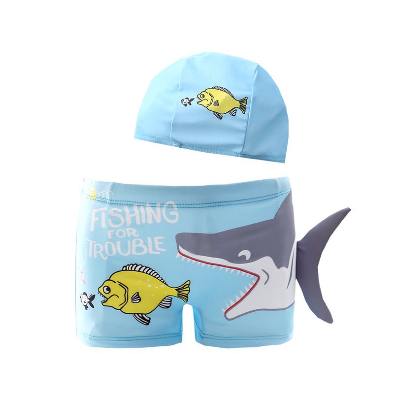 Shark Snap Boys Swim Shorts With Cap Set - KSW-SG-SHSN-2-3