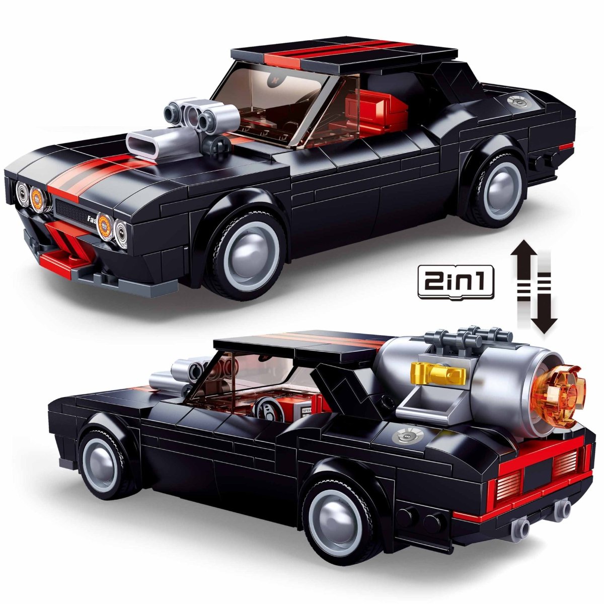 SLUBAN Building Blocks Kit for Boys and Girls - Modified Car 2 IN 1 - M38-B1085