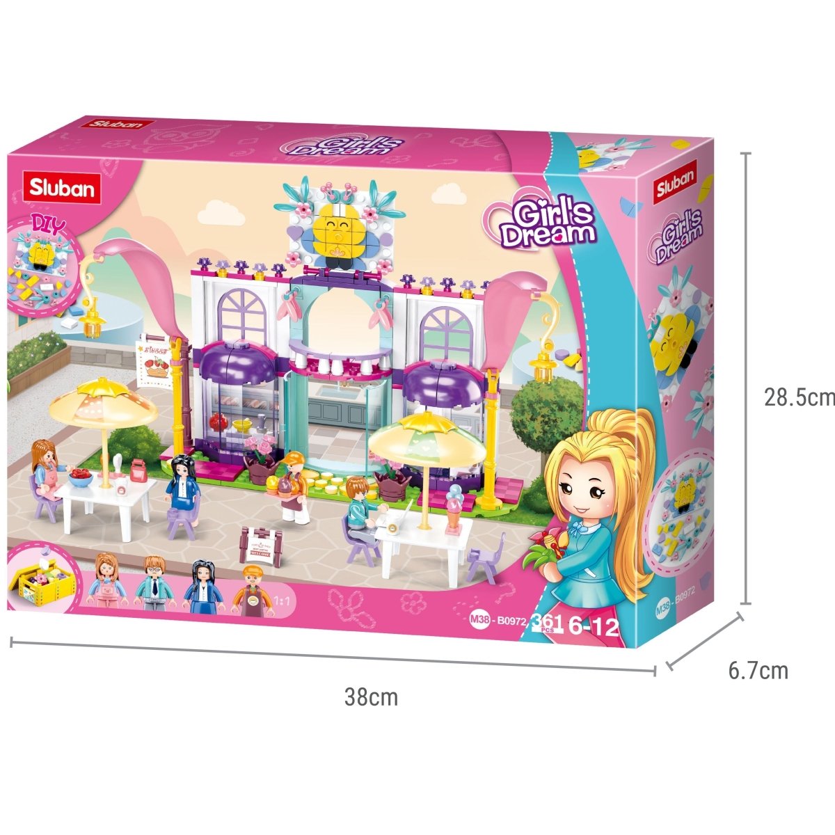 SLUBAN Building Blocks Kit for Girls - Girls Dream Bar - M38-B0972