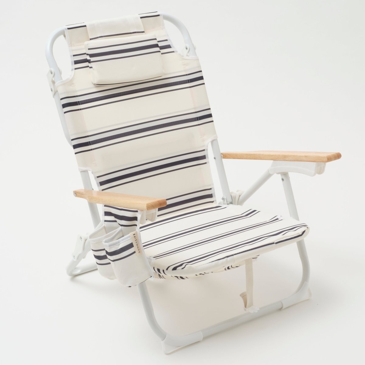 SUNNYLiFE Teal Color Stripes Print Deluxe Beach Chair Casa Fes - S31DBCIS