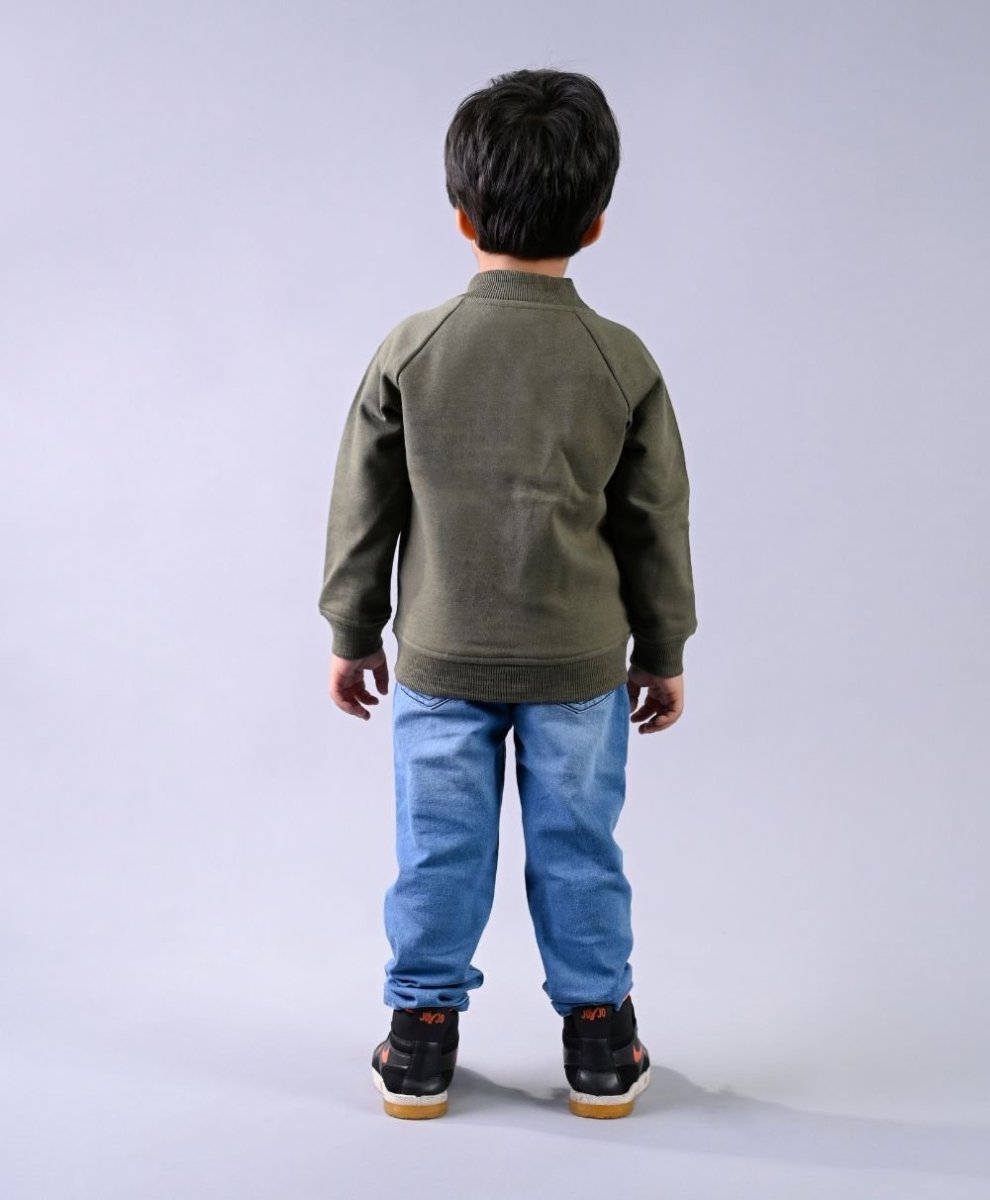 Sweetlime By AS Olive Green Cotton Fleece Jacket. - SLB-JKT-01041_3-6 M