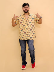 Teal-a-Trunk Elephant Print Men's Shirt