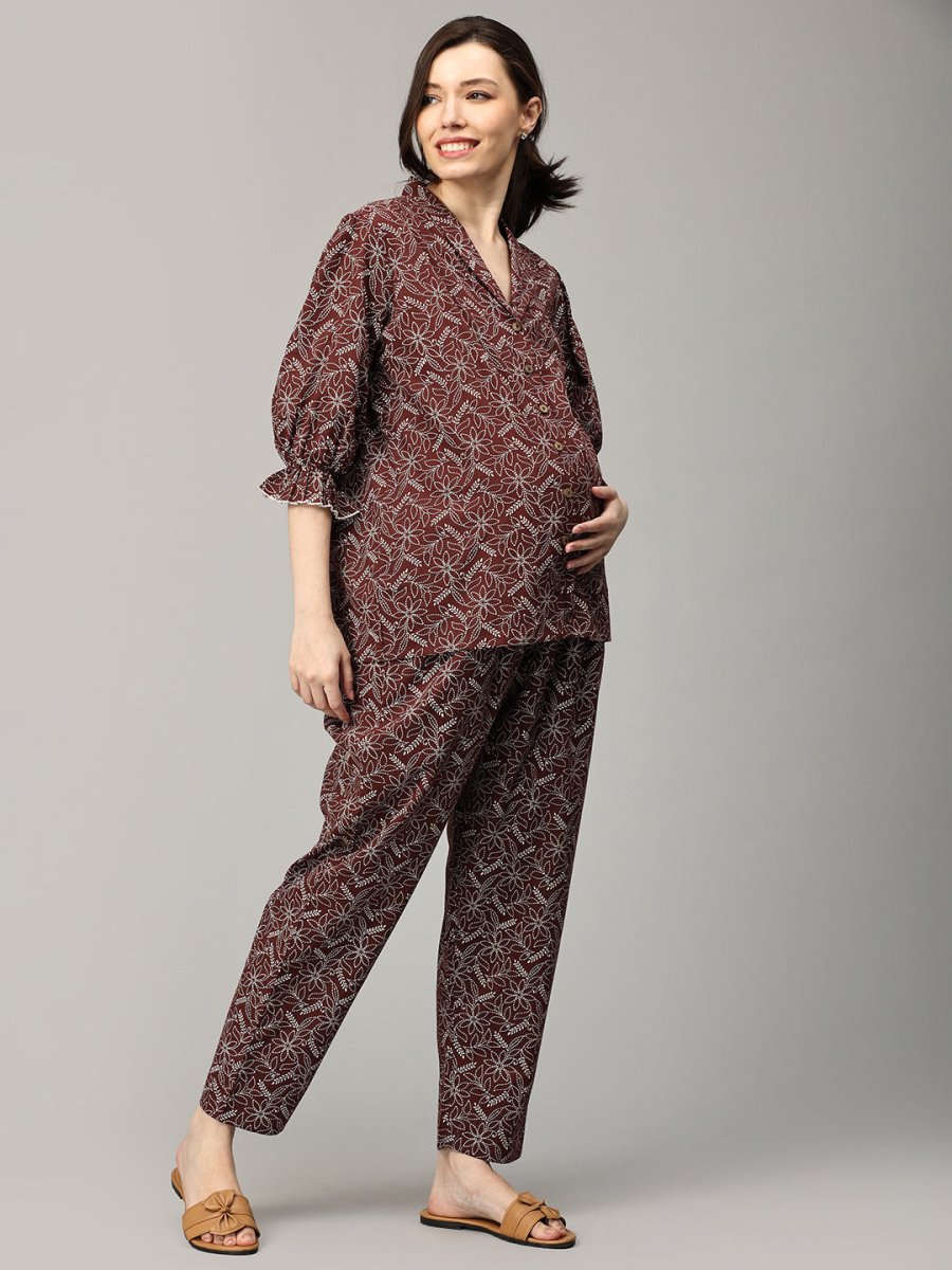 Terra Bloom Maternity and Nursing Nightwear Set - NW-SK-TRBM-S