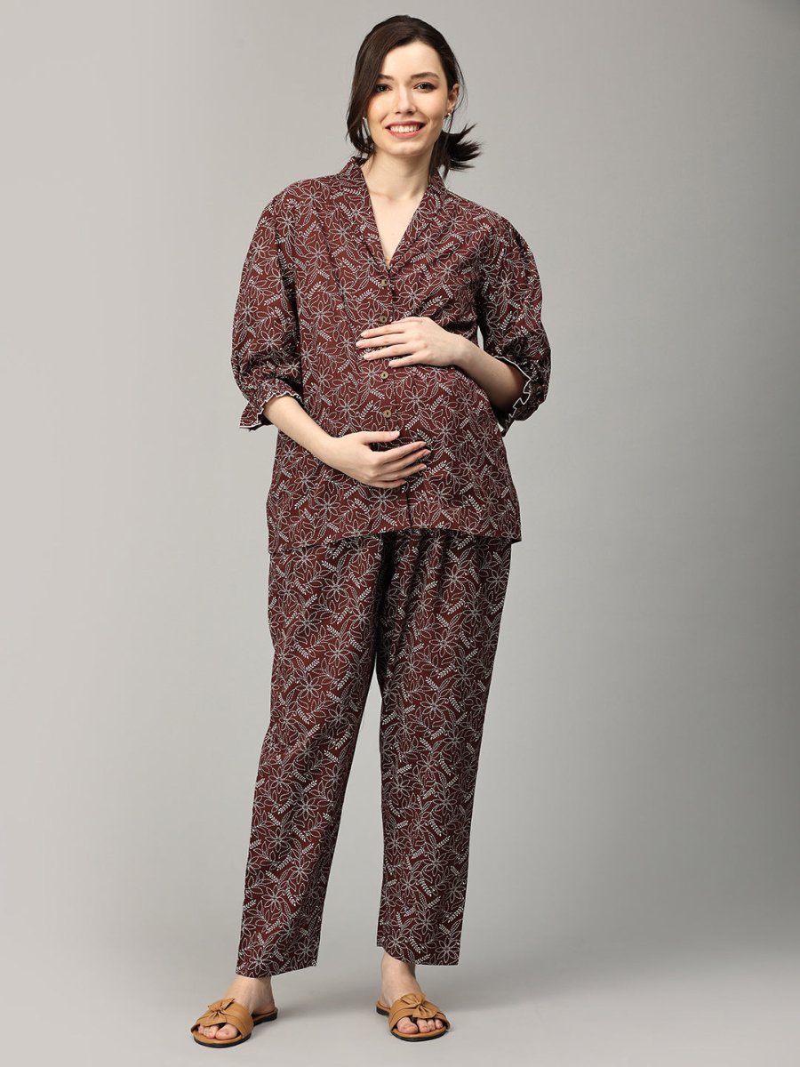 Terra Bloom Maternity and Nursing Nightwear Set - NW-SK-TRBM-S