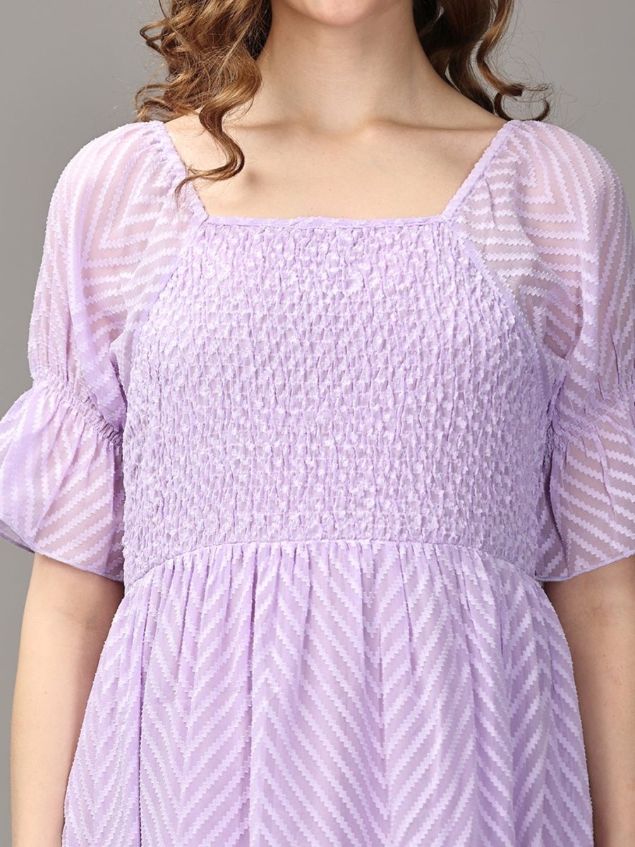 Timeless Lilac Tiered Maternity Dress - DRS-SD-LITR-S