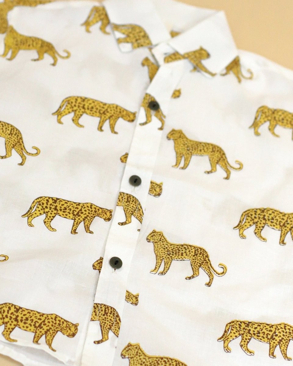 White Leopard Print Boys Shirt - TWKD-SN-WLP-0-6