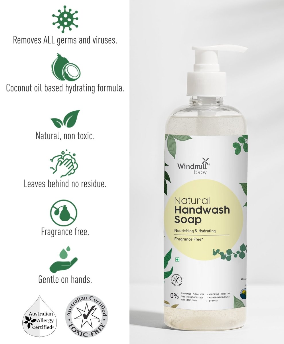 Windmill Baby Natural Fragrance Free Handwash Liquid Soap- 450 ml - WMB020