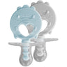 ZoLi BINKI.T Pacifier + Teether Combination Dino(Pack of 2) - Mist Blue/Ash - BF19PTMD01