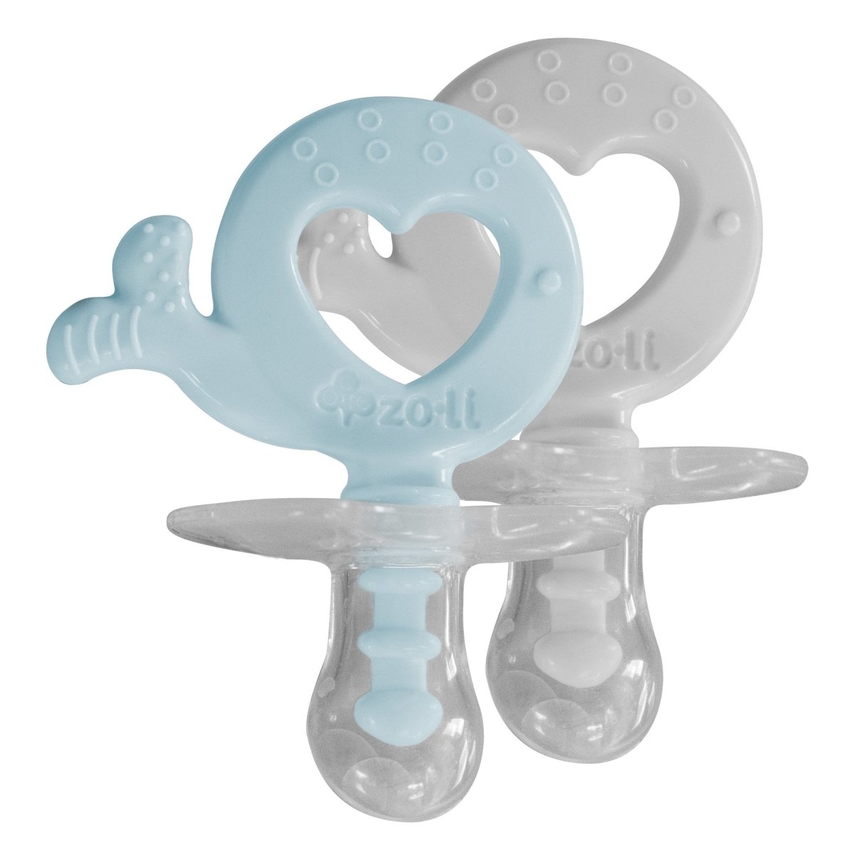 ZoLi BINKI.T Pacifier + Teether Combination Whale(Pack of 2) - Mist Blue/Ash - BF19PTMW01