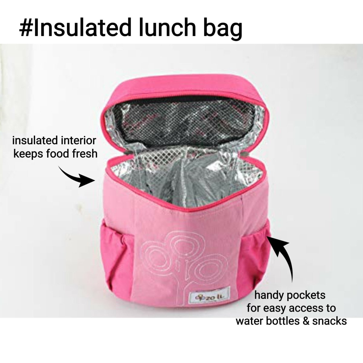 ZoLi NOM NOM Insulated Lunch Bag - Grey - BF17PLYGY1