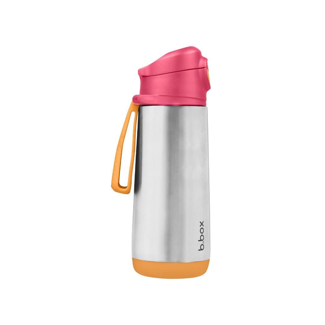 B.Box Insulated Sport Spout Drink Water Bottle Strawberry Shake Pink Orange: 500ml - 500934