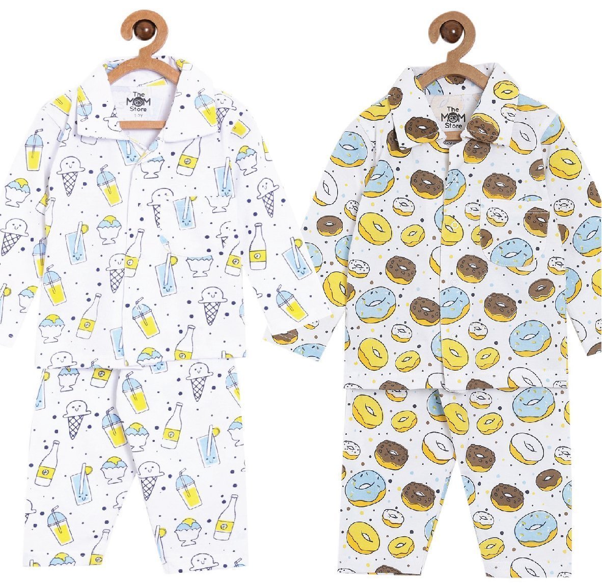 Combo of 2 Baby Pajama Sets - My Smoothie & Sweet like a Doughnut - PYJ-2-SMDG-0-6