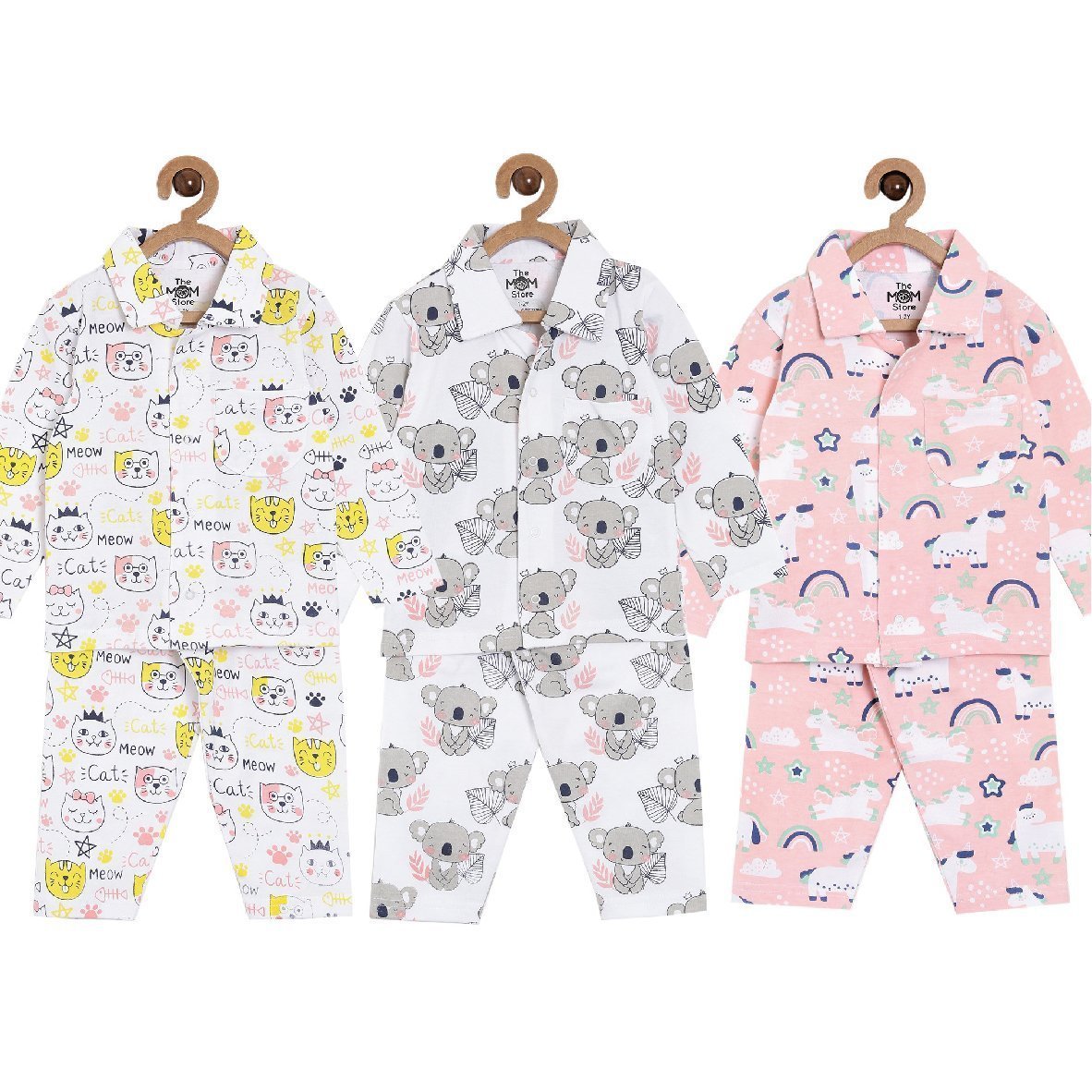 Combo of 3 Baby Pajama Sets - Option D - PYJ-3-MBMU-0-6
